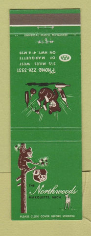 Matchbook Cover - Northwoods Marquette MI