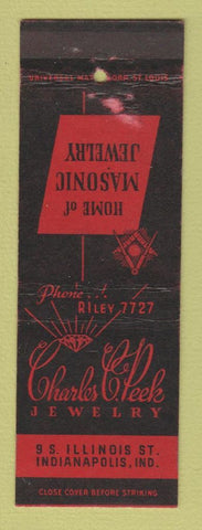 Matchbook Cover - Charles C Peek Masonic Jewelry Indianapolis IN WEAR