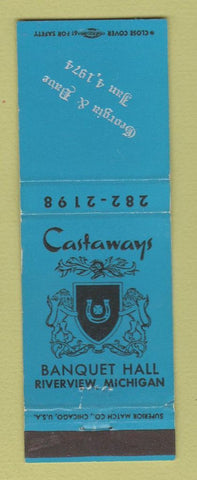 Matchbook Cover - Castaways Banquet Hall Riverview MI IMPRINT 1974