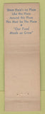 Matchbook Cover - The Hillside Restaurant Plymouth MI