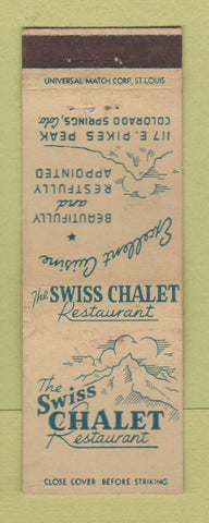 Matchbook Cover - Swiss Chalet Restaurant Colorado Springs WEAR