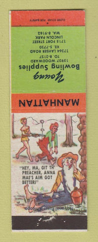Matchbook Cover - Young Bowling Supply Lincoln Park MI hillbilly