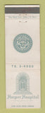 Matchbook Cover - Harper Hospital Detroit MI WEAR