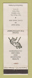 Matchbook Cover - Chiropractic Sample Cover Hallsville TX I Isenhower
