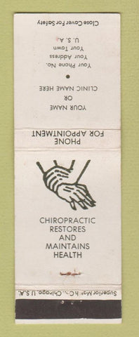Matchbook Cover - Chiropractic Sample Cover Hallsville TX I Isenhower