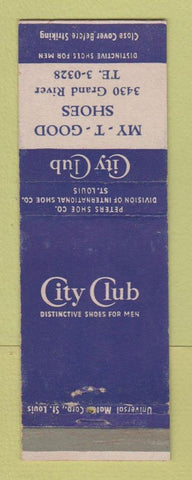 Matchbook Cover - City Club Men's Shoes My T Good Shoes Detroit MI
