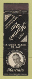 Matchbook Cover - Martini's Bar Detroit? MI WORN