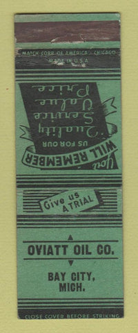 Matchbook Cover - Oviatt Oil Company Bay City MI