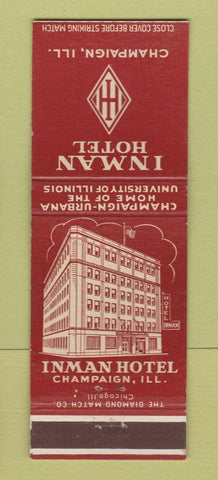Matchbook Cover - Inman Hotel Champaign IL