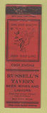 Matchbook Cover - Russell's Tavern Bay City MI WORN