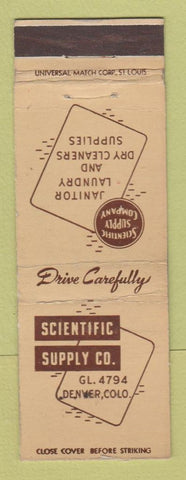 Matchbook Cover - Scientific Supply Denver Colorado Janitor Laundry