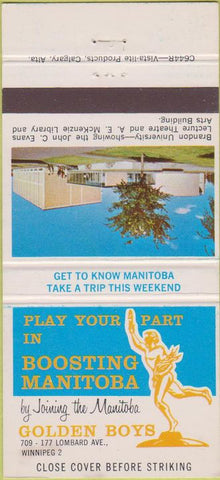 Matchbook Cover - Golden Boys Boosting Manitoba Winnipeg MB 30 Strike