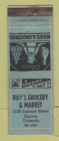 Matchbook Cover - Ray's Grocery Denver Colorado WORN