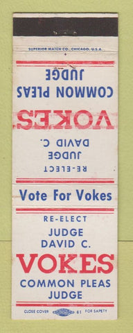 Matchbook Cover - David Vokes Judge Election MI? WEAR