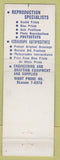 Matchbook Cover - Van Dyke Blue Print Service MI