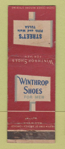 Matchbook Cover - Winthrop Men's Shoes Street's Tulsa OK WORN