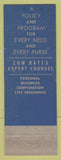 Matchbook Cover - Western & Southern Life Insurance Irv Kometh Bay City MI WORN
