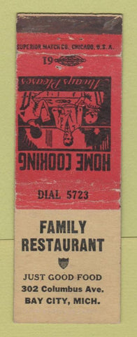 Matchbook Cover - Family Restaurant Bay City MI WEAR