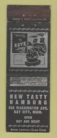 Matchbook Cover - New Tasty Hamburg hamburgers Bay City MI WEAR