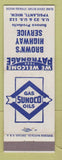 Matchbook Cover - Brown's Highway Service Sunoco oil gas Ypsilanti MI