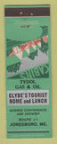 Matchbook Cover - Clyde's Tourist Home Lunch Jonesboro ME