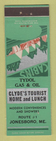 Matchbook Cover - Clyde's Tourist Home Lunch Jonesboro ME