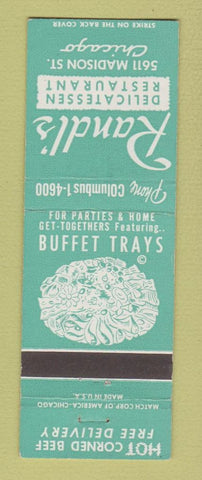 Matchbook Cover - Randl's Deli Chicago IL Corned Beef