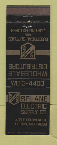 Matchbook Cover - Splane Electric Supply Detroit MI