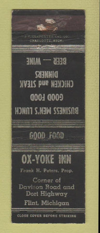 Matchbook Cover - Ox Yoke Inn Flint MI WEAR