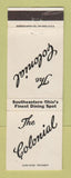 Matchbook Cover - The Colonial Restaurant Jackson OH