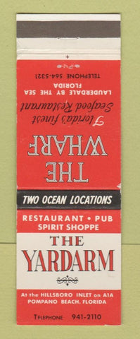 Matchbook Cover - Yardarm Restaurant Pompano Beach FL Fort Lauderdale The Wharf