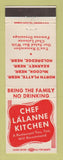 Matchbook Cover - Chef Lalanne Kitchen North Platte NE McCook Kearney