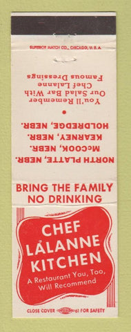 Matchbook Cover - Chef Lalanne Kitchen North Platte NE McCook Kearney