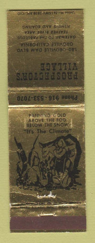 Matchbook Cover - Prospector's Village Oroville CA
