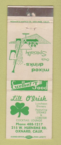 Matchbook Cover - Lilt O'IRish Restaurant Oxnard CA WEAR