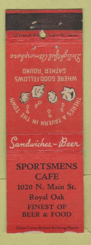 Matchbook Cover - Sportsmens Cafe Royal Oak MI WEAR