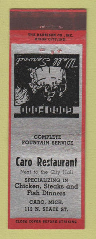 Matchbook Cover - Caro Restaurant Caro MI
