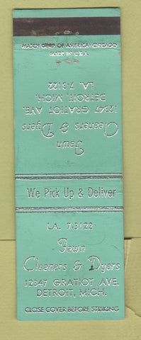 Matchbook Cover - Fawn Cleaners Dyers Detroit MI WORN