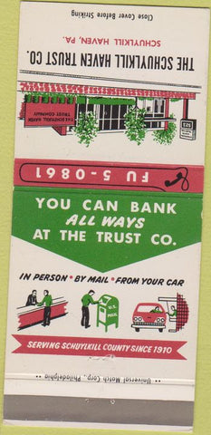 Matchbook Cover - Schuylkill Haven Trust Bank PA 30 Strike