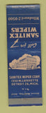 Matchbook Cover - Sanitex Wipers Detroit MI