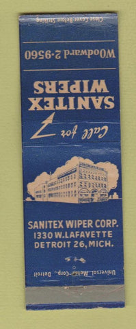Matchbook Cover - Sanitex Wipers Detroit MI