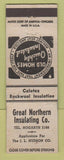 Matchbook Cover - Great Northern Insulating  WEAR