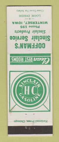 Matchbook Cover - Coffman's Sinclair oil gas Winterset IA