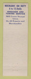 Matchbook Cover - Underpass Texaco oil gas Colorado Springs
