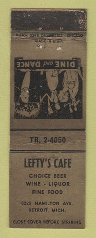 Matchbook Cover - Lefty's Cafe Detroit MI WORN