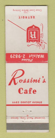 Matchbook Cover - Rossini's Cafe Detroit MI WEAR