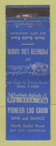 Matchbook Cover - Pioneer Log Cabin Bay City MN WORN