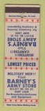 Matchbook Cover - Barney's Army Store St Louis MO