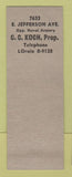 Matchbook Cover - The Anchor Restaurant CC Koch Detroit? MI