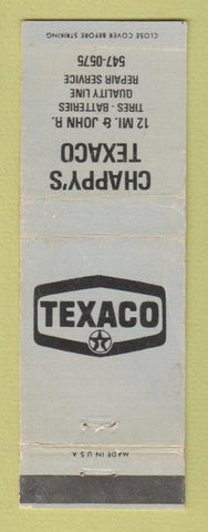 Matchbook Cover - Chappy's Texaco oil gas  WORN